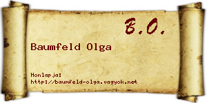 Baumfeld Olga névjegykártya